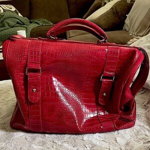 Vintage Bath & Body Works Large Carry-On Travel Bag/Croc Embossed Faux Leather